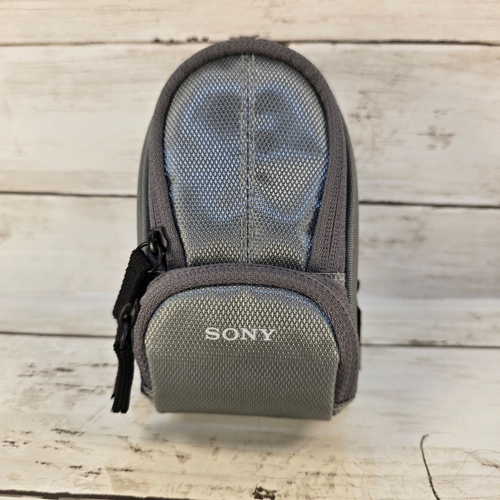 Sony LCS-CSU Gray Silver Compact Digital Camera Soft Carrying Case Bag